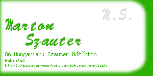 marton szauter business card